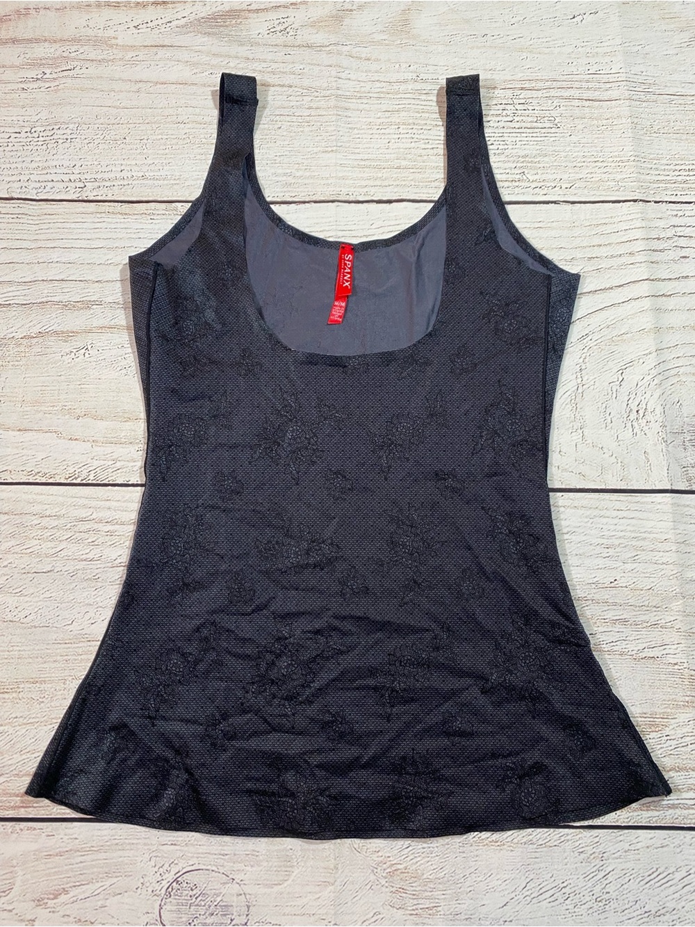 SPANX Shape wear Camisole Tank Black Floral Pattern Medium